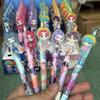 Kawaii Kpop Demon Hunters Gel Pen 0.5mm Black Ink Retractable Pen with Acrylic Patch Cute Aesthetic School Supplies for Students