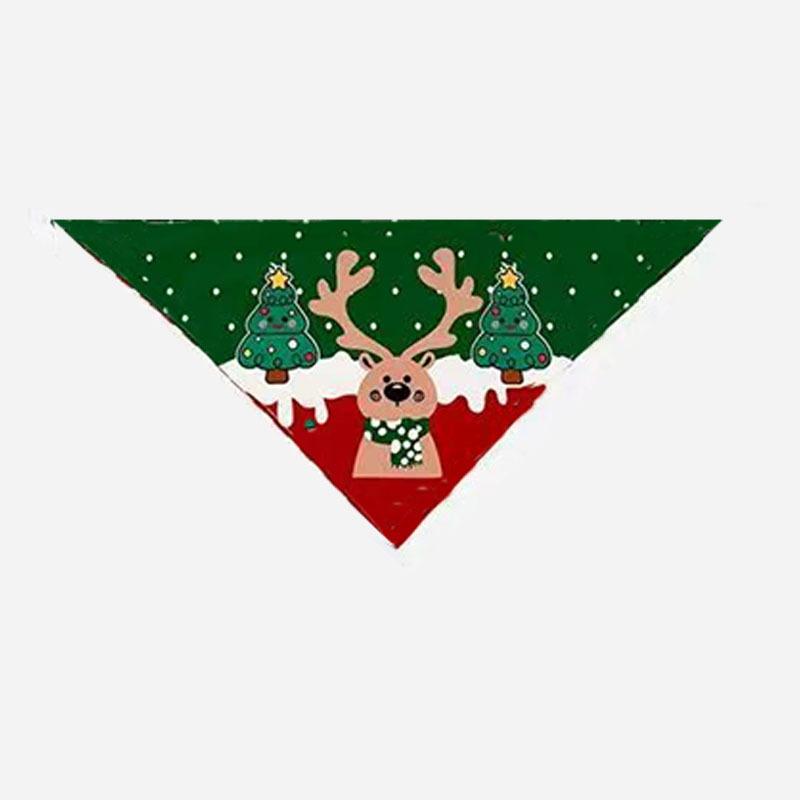 Pet Christmas triangle scarf, elk print dog saliva scarf, cat scarf pet jewelry