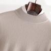 Autumn And Winter Men'S Pure Cashmere Long-Sleeved Semi-Turtleneck Loose Versatile Cashmere Simple Knitted Pullover