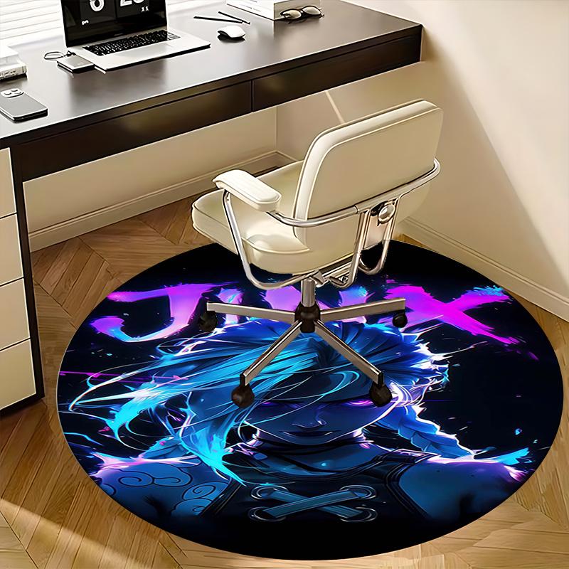 Jinx (League of Legends) Chair mat Round Rug Office carpet, Non slip, Suitable for Living Rooms, Bedrooms Decor 1205531a