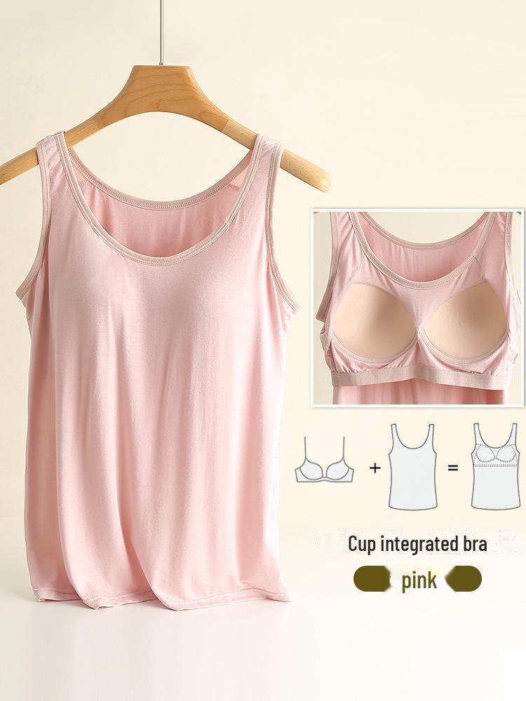 Modalowa wyściełana kamizelka plus size dla kobiet, dopasowana, jednolity kolor, wszechstronny jednoczęściowy, okrągły dekolt