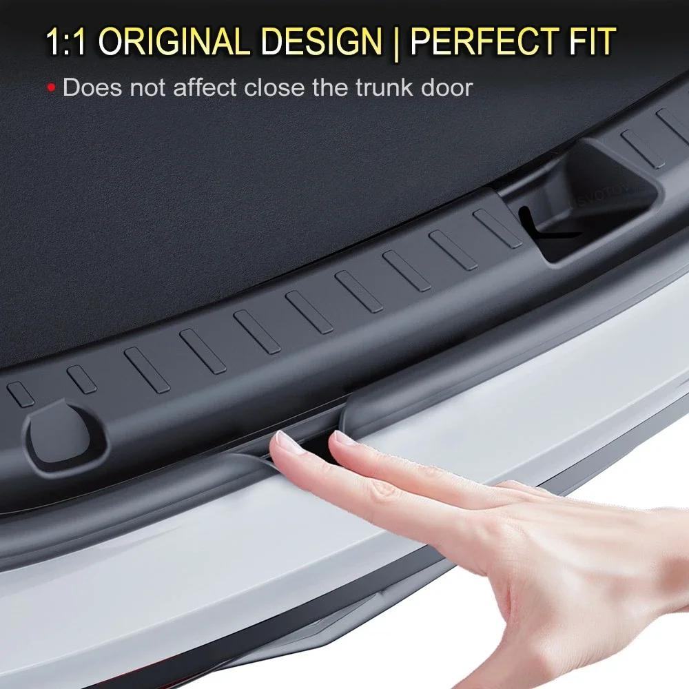 For Tesla Model Y Juniper 2025 Trunk Threshold Strip TPE Mats Sill Guard Rear Cargo Anti Scratch Protector Interior Accessories