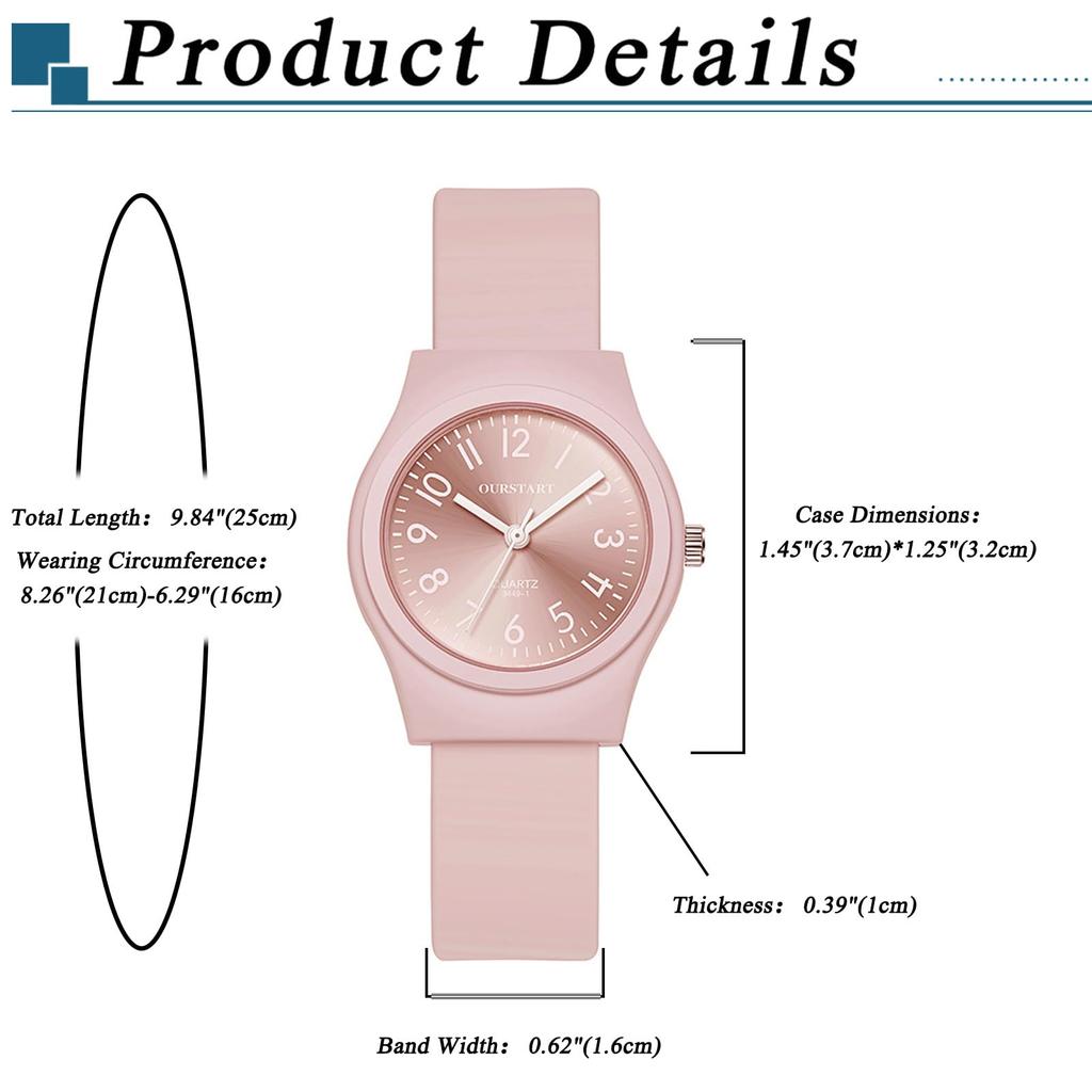 Waterproof Silicone Watch for Stylish Analog Display Quartz Watch Fashion Accessory Perfect Gift for or Day Cute, Women - Birthdays, Christmas,
