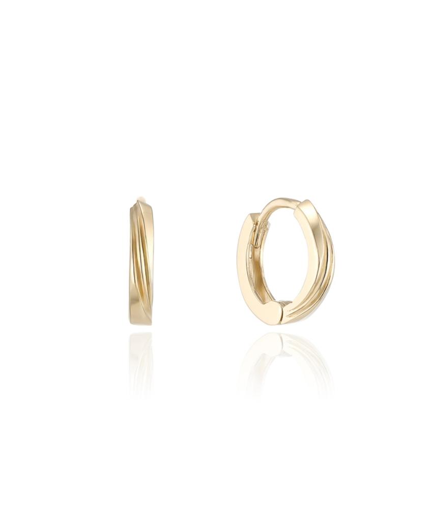 Lloyd Oblique Grain 10K Gold One-Touch Ring Earrings Lotp3010T