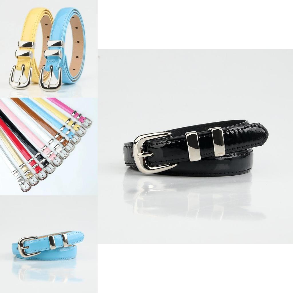 Elegant Womens Faux Leather Belt With Geometric Metal Buckle Trendy Versatile Accessory For Office And Outings