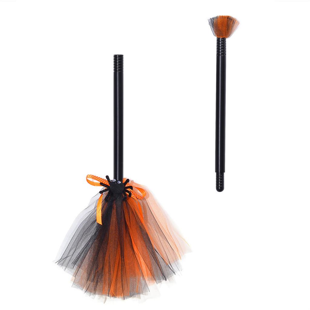 Halloween Witch Hat with Broom Decorative Ornament Decorative Crafts Supplies for Festival Holiday Costume Cosplay Props