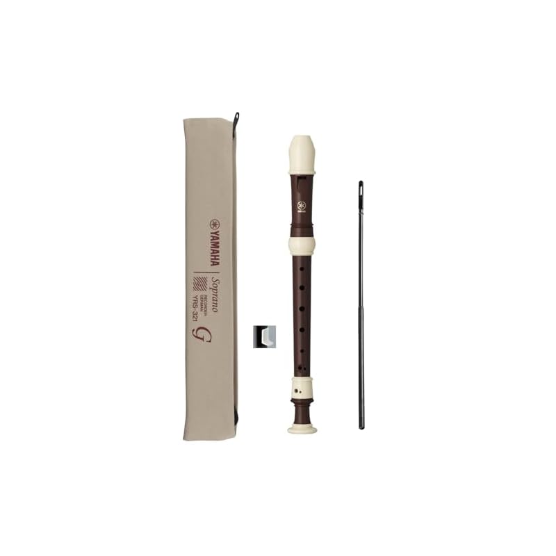 Yamaha YAMAHA Soprano Recorder, German Style, YRS-321, Rosewood Tone, Fingering Hook, Cleaning Rod, Recorder Cream, Cloth Case, Fingering Chart, ABS