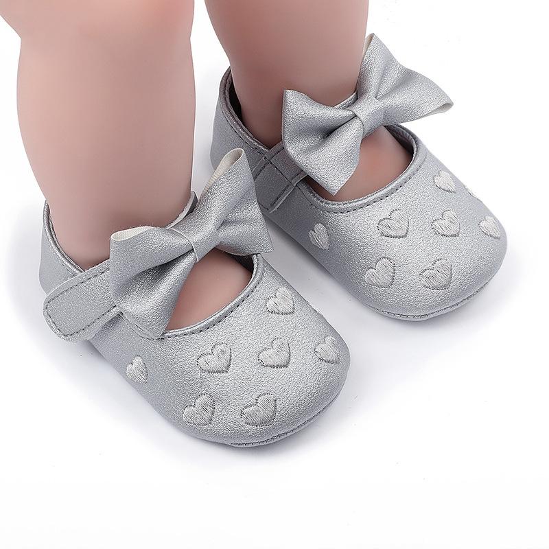Girl Baby Princess Shoes Preschool Children's Anti slip Flat Bottom Soft Sole Cotton Baby Bed Shoes Cute Bow Baby Walking Shoes