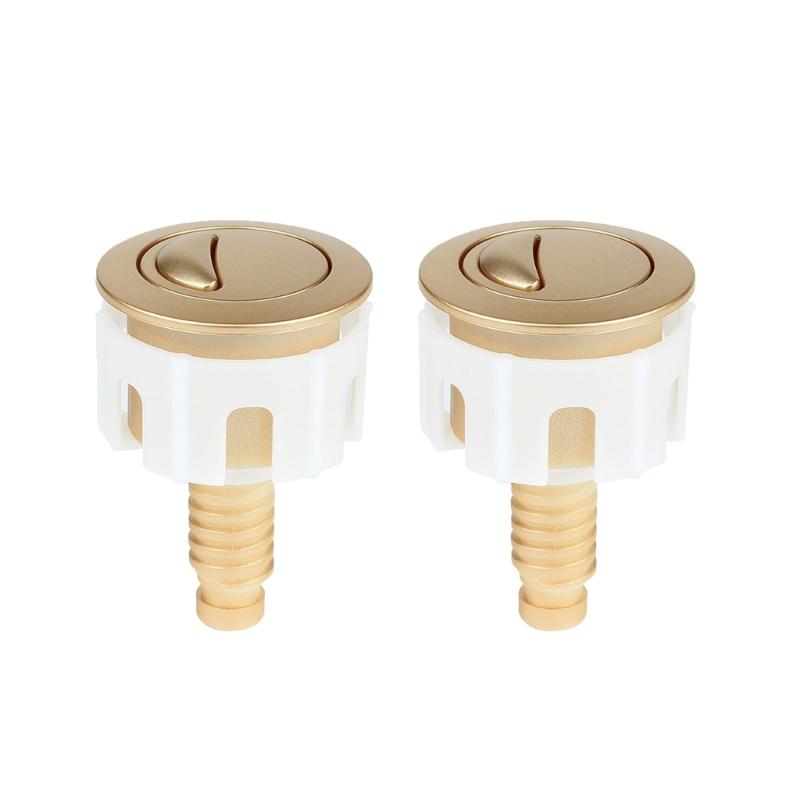 Pack of 2 Double  Flush Toilet Button Black Round Head Easy Installation Flush Button ABS Button for Home & Commercial Use 1