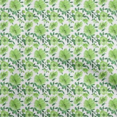 Tissu en coton flex vert clair à motifs floraux, tissu à coudre au mètre, imprimé, fournitures de couture pour vêtements de bricolage, 40 pouces