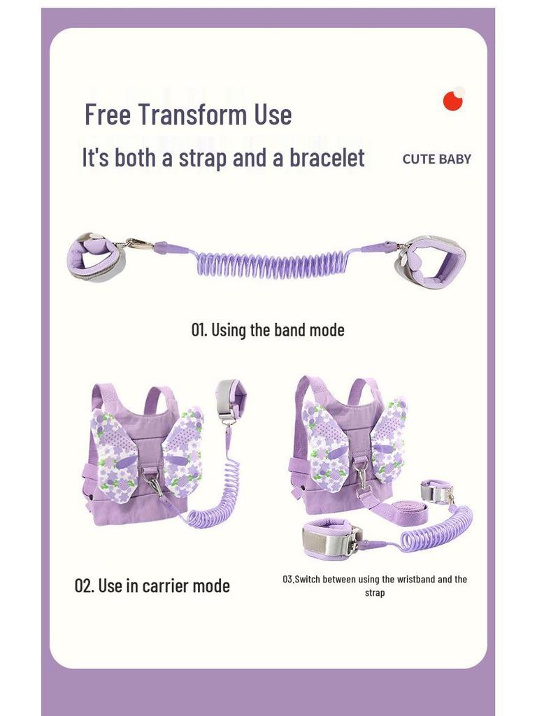Child Safety Anti-Lost Strap with Traction Rope and Wristband