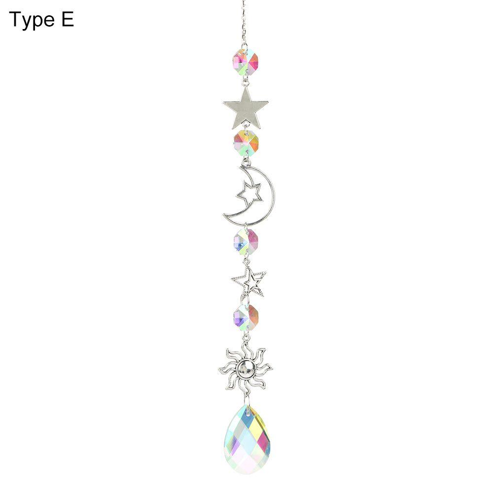 Dekoracja Zasłony Ozdoba Kryształowa Kuranty Wietrzne Gwiazda Księżyc Wiszące Pryzmaty Wisiorek Łapacz Słońca