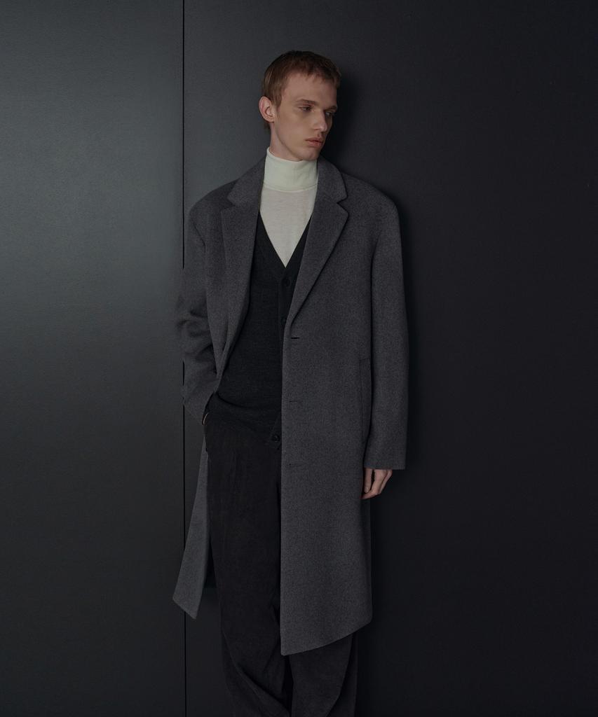 Musinsa Standard Cashmere Blend Oversized Single Coat [Medium Grey]