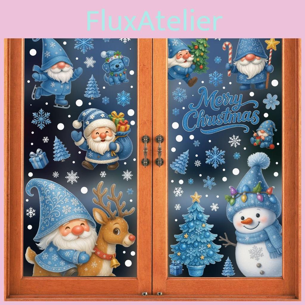 Santa And Snowflake Static Cling Window Stickers Home Decor Christmas For