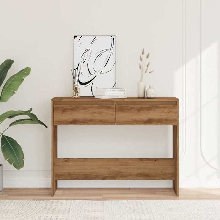 VidaXL Console Table Artisan Oak 100x35x76.5 Cm Engineered Wood, Sofa End Table, Hallway Tables, Support of 856785