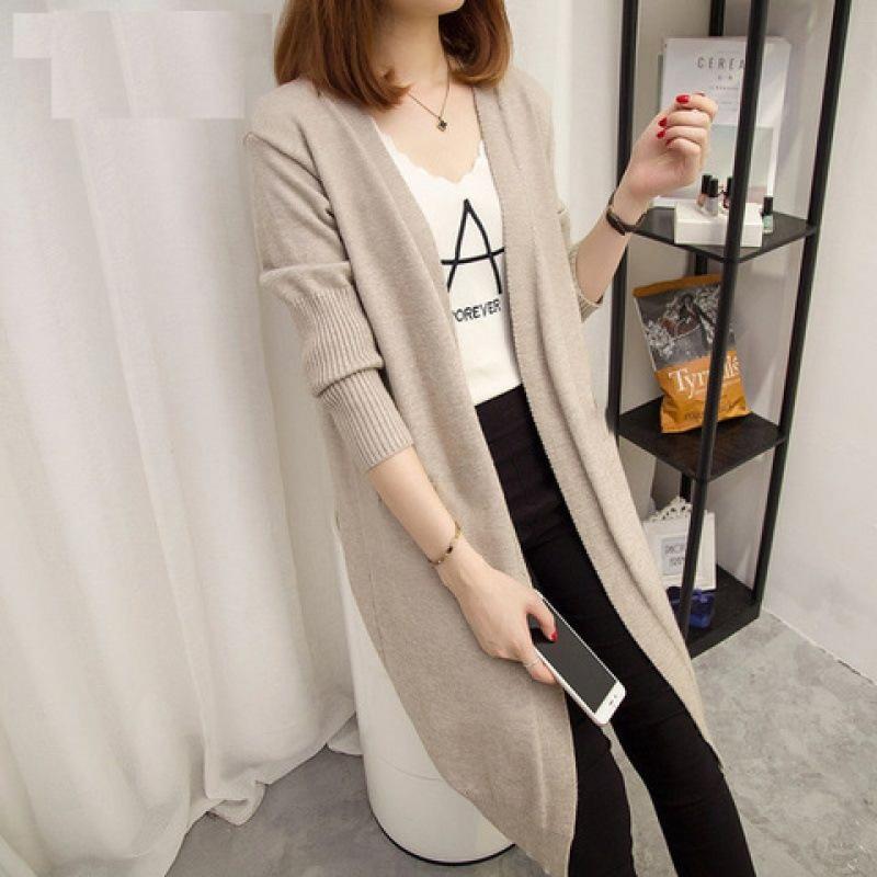 

Jacket Spring and Autumn Women s New Women s Clothing Korean Version Medium and Long Cardigan Loose and Thin XXXL