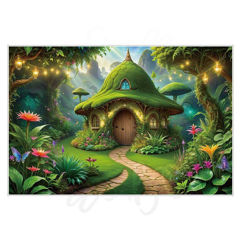 

Spring Green Forest Photography Backdrop Fairy Princess Pet Landscaping Photo Backdrop 1.2m wide x0.8m high