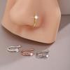 Personalized Non-Perforated U-Shaped Nose Clip, Simple And Fashionable Temperament Geometric Round Diamond-Encrusted Nose Stud