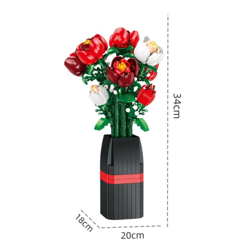 DIY Eternal Flower Bouquet Infinite Innovation Building Block Toys - Symbol of Love, Ideal Valentine's Day Gift for Girls