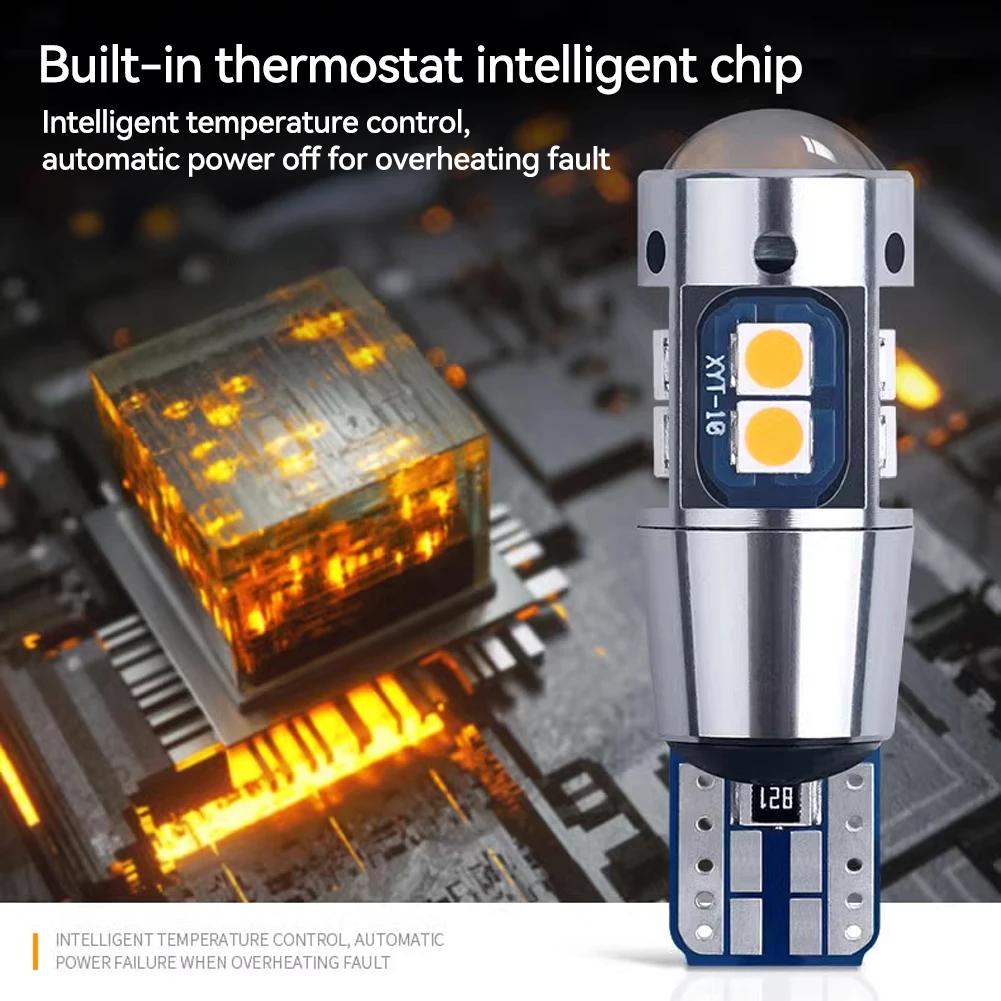 1/2X Super Bright T10 W5W LED Bulbs Canbus No Error 3030 10SMD Auto Wedge Light Turn Side Bulb Interior Reading Lamp White 6000K