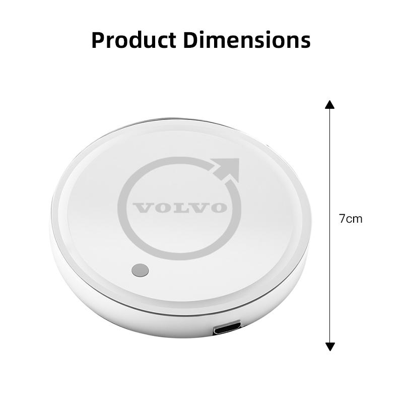 LED Car Emblem Water Cup Pad Rechargeable Coaster For Volvo Xc60 XC40 EX40 Xc90 S60 S90 EX30 V40 V60 V50 V90 S80 C40 V70 XC70
