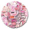 60 Pink Cartoon Graffiti Stickers for Books, Cars, Luggage, and Water Bottles.