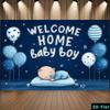 Fundo 2D para Menino "Bem-vindo a Casa Menino" Balão Azul Decoração Chá de Bebê