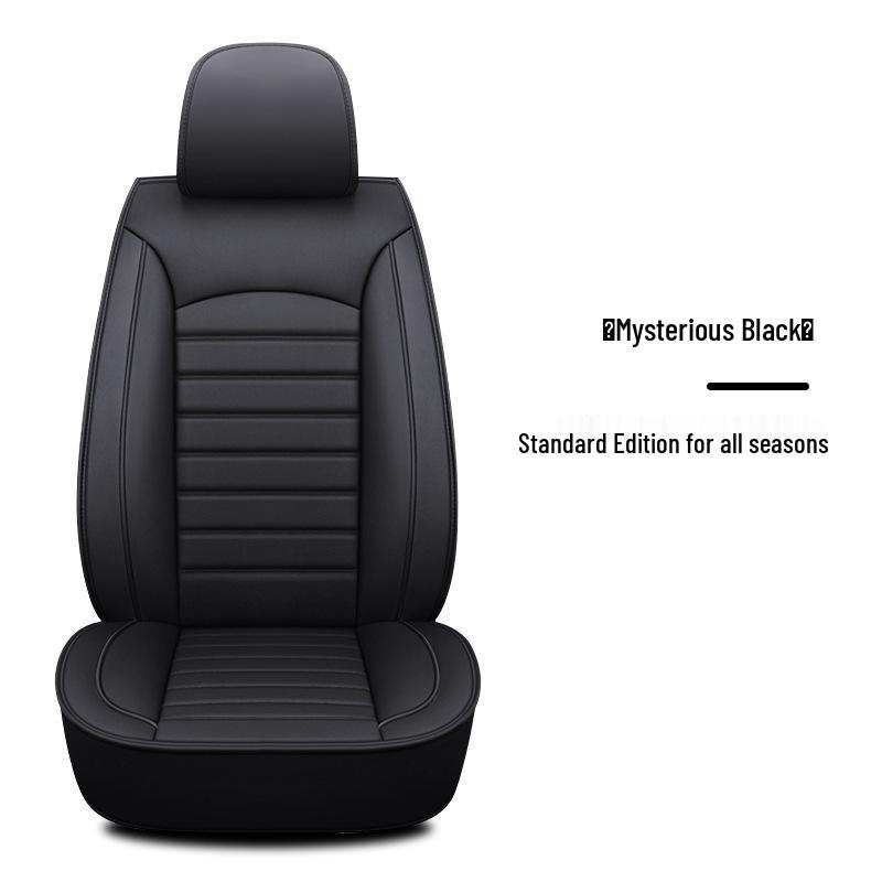Leather Four-Season Car Seat Cushion for Sedan - Winter Ready, Full Surround Cover for Single Seat