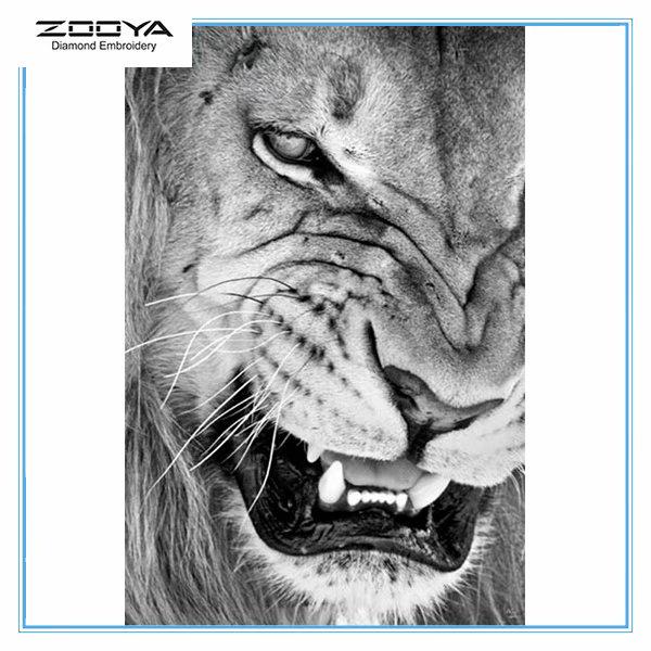 

ZOOYA DIY 5D Полный дрель Алмазная картина Животный Лев Вышивка Крестом Мозаика Домашний Декор Подарок