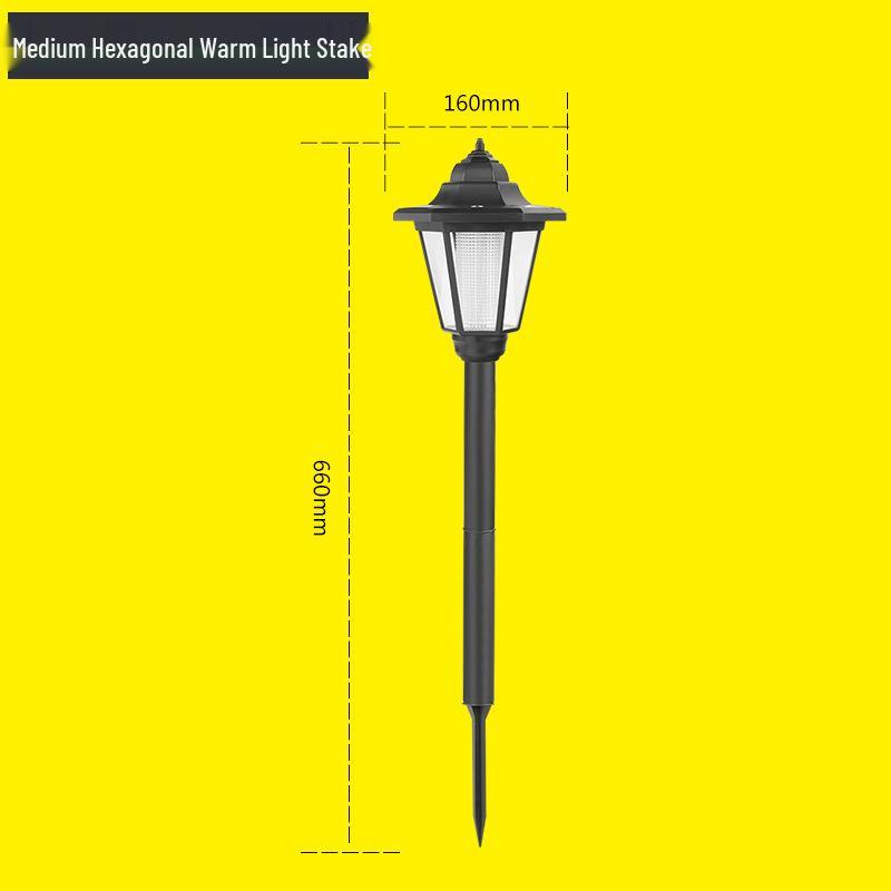 Retro Hexagonal Solar Courtyard Wall & Lawn Light