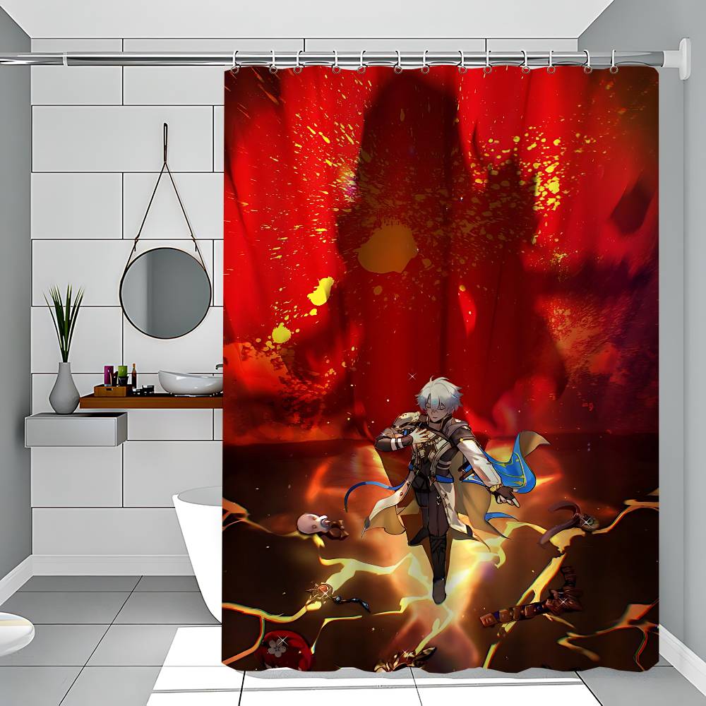 Honkai Star Rail P-Phainon Simple Shower Curtain Bathroom Shower Curtain Easy To Clean And Scrub Polyester Waterproof Light