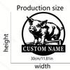 Customizable Metal Pig Silhouette Wall Art, Family Name Sign for Farmhouse, Home Garden Holiday Decor