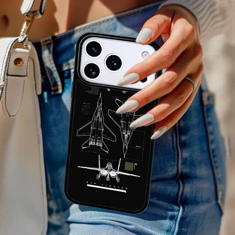 

Jet Fighting Aircraft Phone Case For iPhone 17 Air 14 15 13 12 Max Cover For Apple 14 15 16 16e 11 Pro Max Plus iPhone 12or12pro