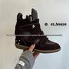 Simedeng FASTTRACK Genuine Leather Wedge Sneakers - Color Block Women's Casual Sports Style