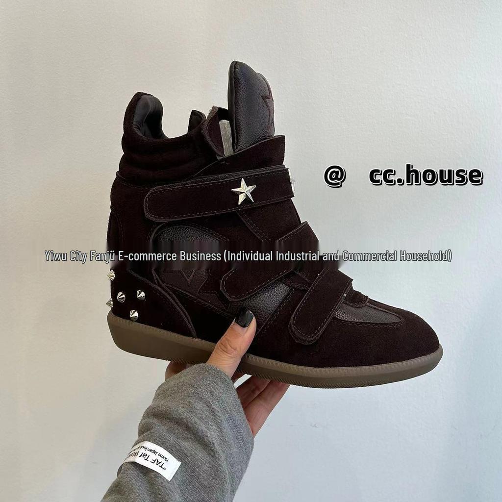 Simedeng FASTTRACK Genuine Leather Wedge Sneakers - Color Block Women's Casual Sports Style