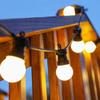 Solar G50 Globe String Lights: Waterproof Remote-Controlled Outdoor Fairy Lights for Camping, Awning, Tent, and Courtyard.