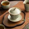 Tureen de ceai cu inimă retro Meridian Bol din ceramică Aparat de ceai Gaiwan Kung Fu Set de ceai Ceai de ceai Ceremonia de ceai