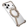 High Quality Aluminum Frameless Phone Case 360 Magnetic Rotation Stand Shockproof Bumper Electroplate for Iphone 17 Pro Orange