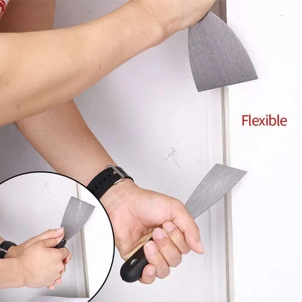 7PCS Thickened Putty Shovel Set Soft Grip Handle Carbon Steel Clean Putty Spatula with Storage Bag 7 Sizes