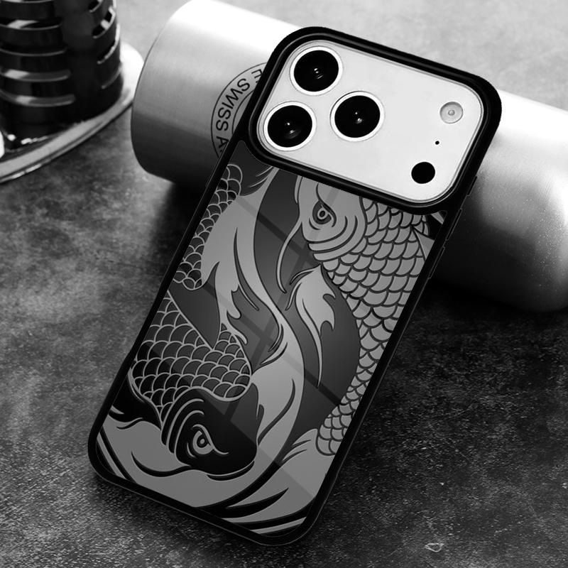 Japanese Koi Fish Phone Case for iPhone 17 16 15 Pro Max Air 14 13 12 11 Plus Shockproof Cover