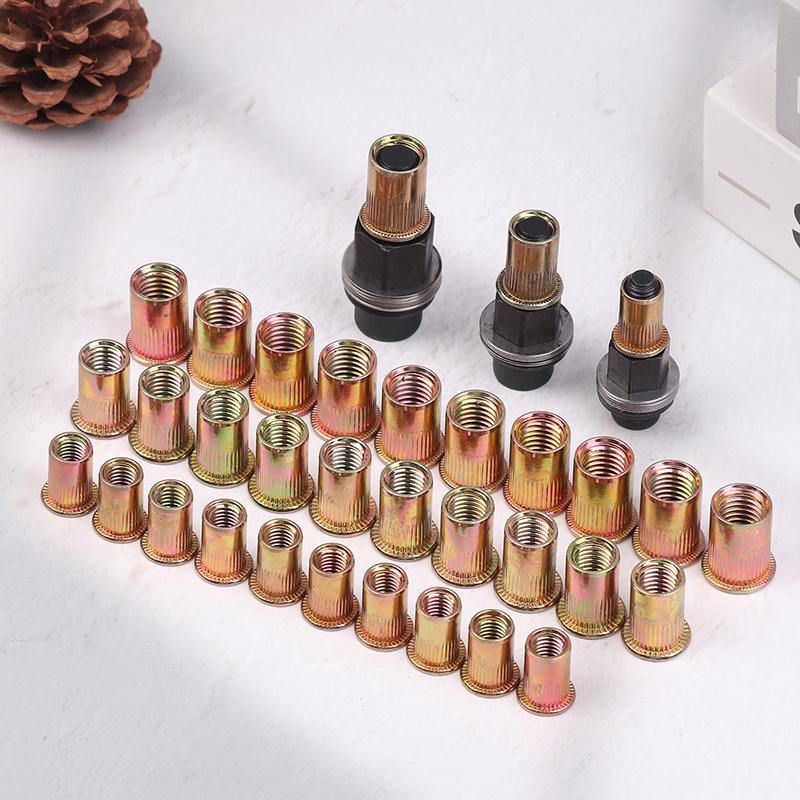 10Pcs Hand Rivet Nut Tool Set Manual Riveter Kit With M3-12 Nut Heads For Diy Repair Installation, Easy Use Accessory