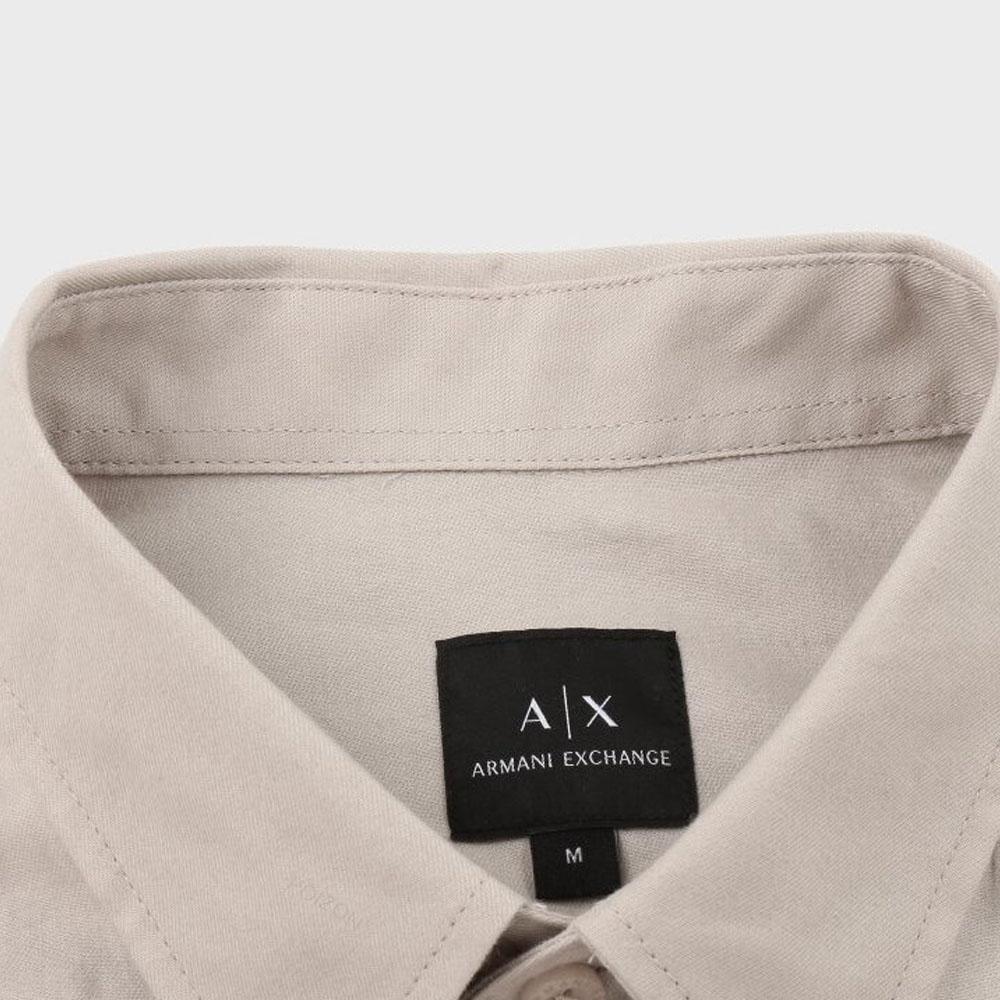 Armani Exchange Solid Color Single-Breasted Long Sleeve Shirt Men Shirts Light-Brown 6LZCL6-ZNWNZ-1709