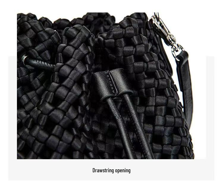 Handmade Textured Pinwheel Knot Crossbody Bucket Bag for Women