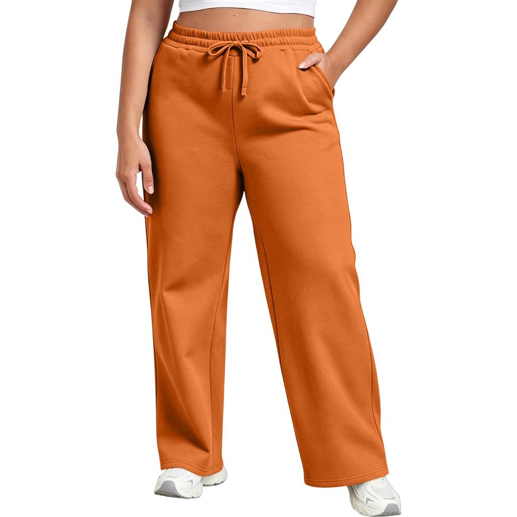 Unisex Size Sweatpants with Pockets Loose Straight Leg Casual Pants for Men and Women