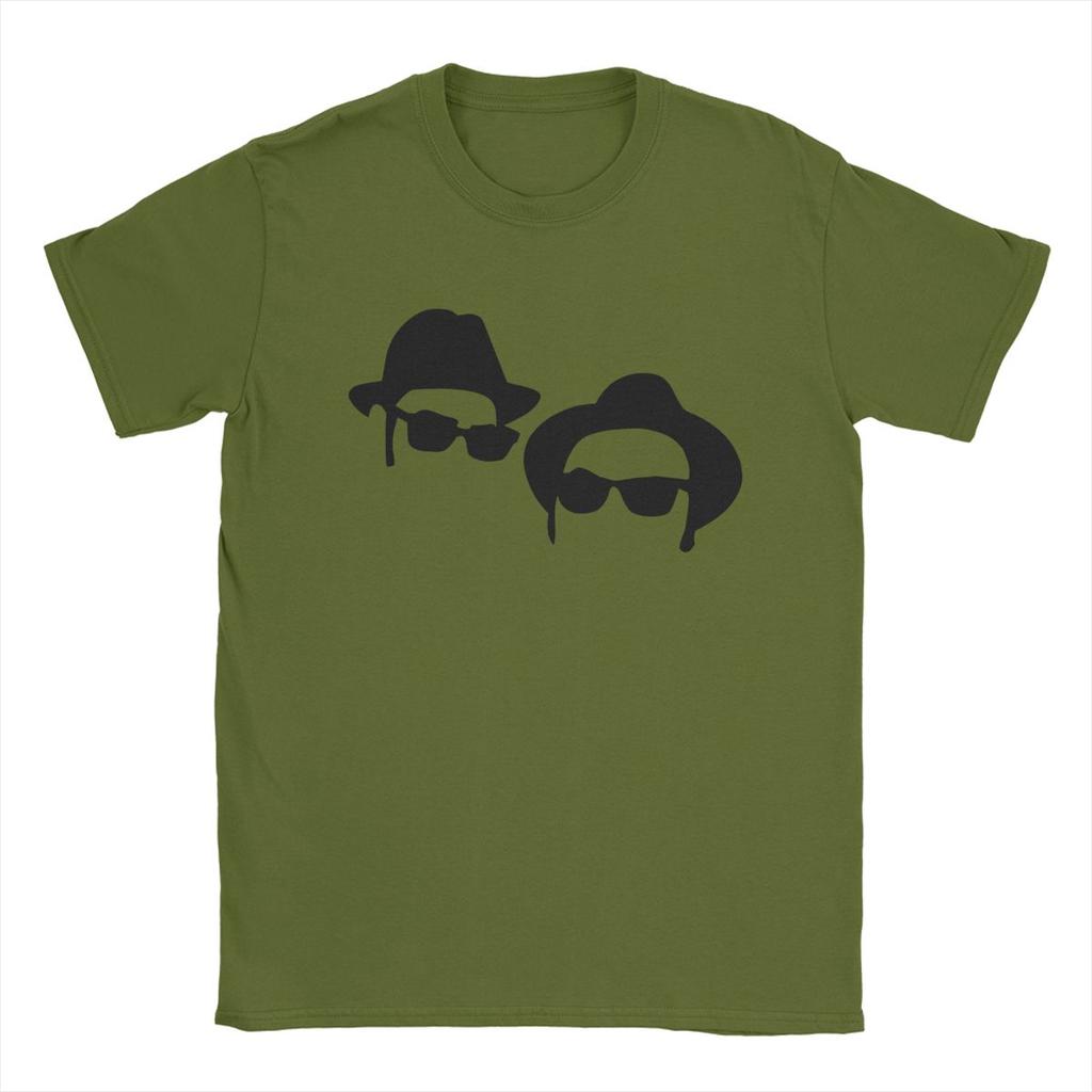 Elwood & Jake The Blues Brothers T-shirts pour hommes T-shirts de loisirs Manches courtes Col rond T-shirts en coton Imprimés Hauts