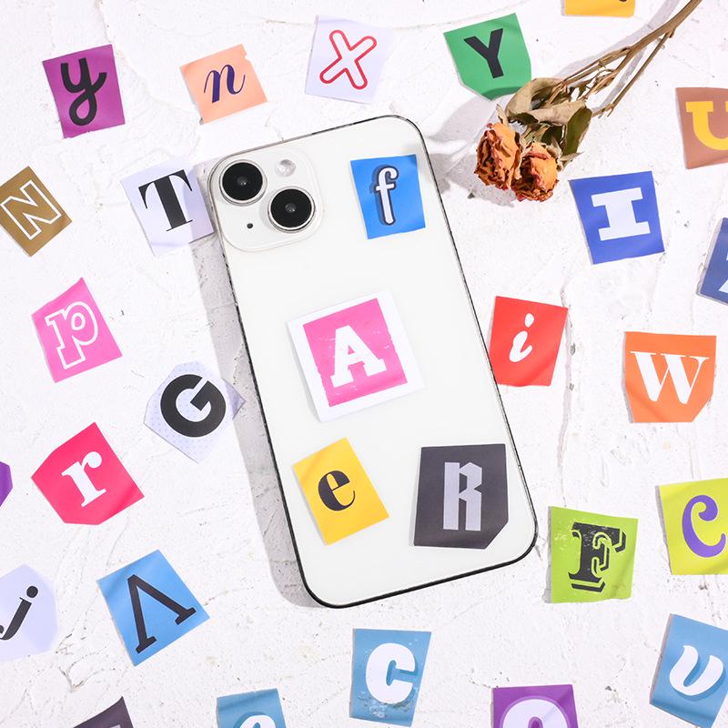 Children's Cartoon Self-Adhesive Letter Stickers: DIY Journal & Phone Case Decoration