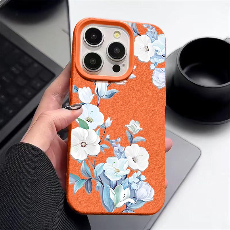 Matte TPU Leather Texture Slim Phone Case For iPhone 16 Pro Max 15 Pro 14 13 12 11 Bowknot Pattern Shockproof Soft Bumper Cover