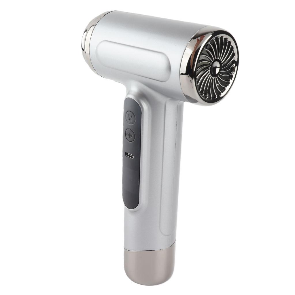 Cordless Hair Dryer 200W 15600mAh USB Rechargeable Cold Hot Wind Portable Hair Blow Dryer for Travel Camping Dorm Gray