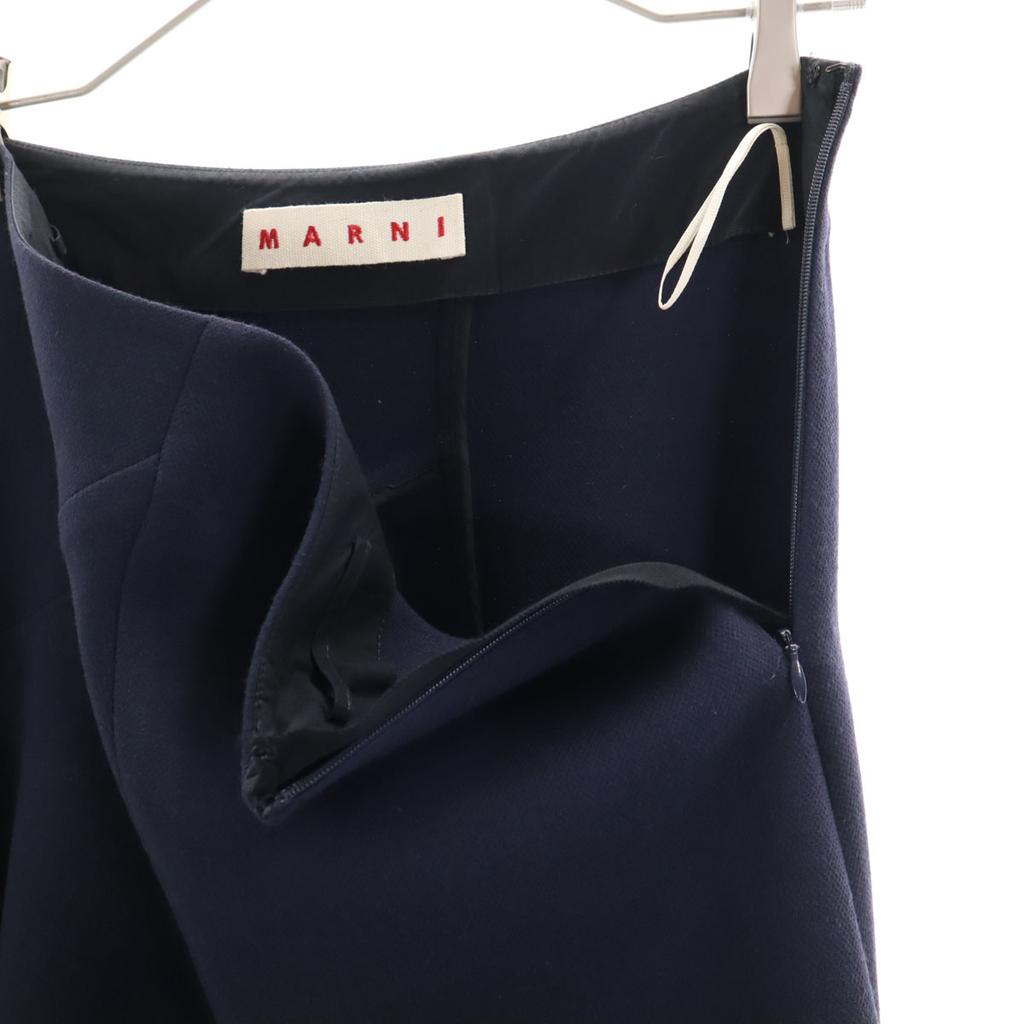 MARNI Made in Italy wool Mimole length flare skirt 38 Navy Women Used