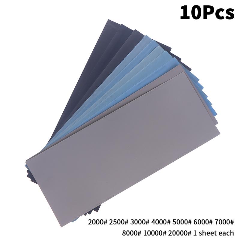 5/6/8/10/18/24Pcs Sandpaper 2000 2500 3000 5000 7000 Mixed Grits Sand Paper Water/Dry Sanding Paper Abrasive Tool